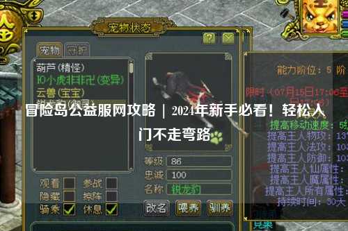 冒险岛公益服网攻略 | 2024年新手必看！轻松入门不走弯路